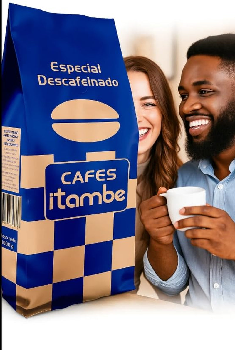 Grains de café décaféinés. Goût pur. Origine : Colombie. Grains de café décaféinés, torréfiés naturellement. Café en grains décaféiné 1 kg. 100% Robusta, les meilleures récoltes d'Amérique du Sud.