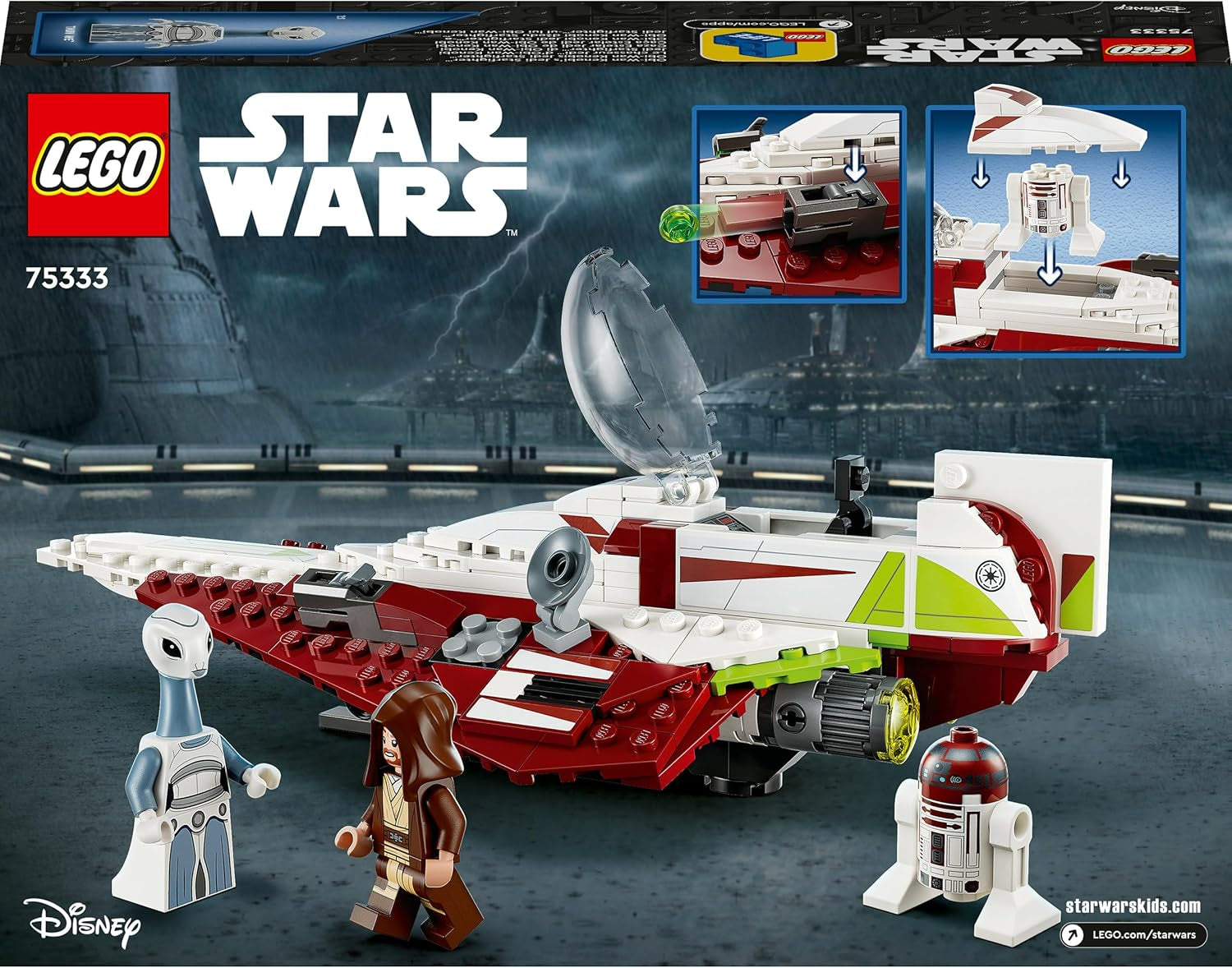 LEGO Star Wars Jedi Starfighter Obi-Wan Kenobi, jouet à construire avec Taun We, figurine de droïde et sabre laser, ensemble Attack of the Clones 75333 Jeux de construction Besuche an LEGO-Store