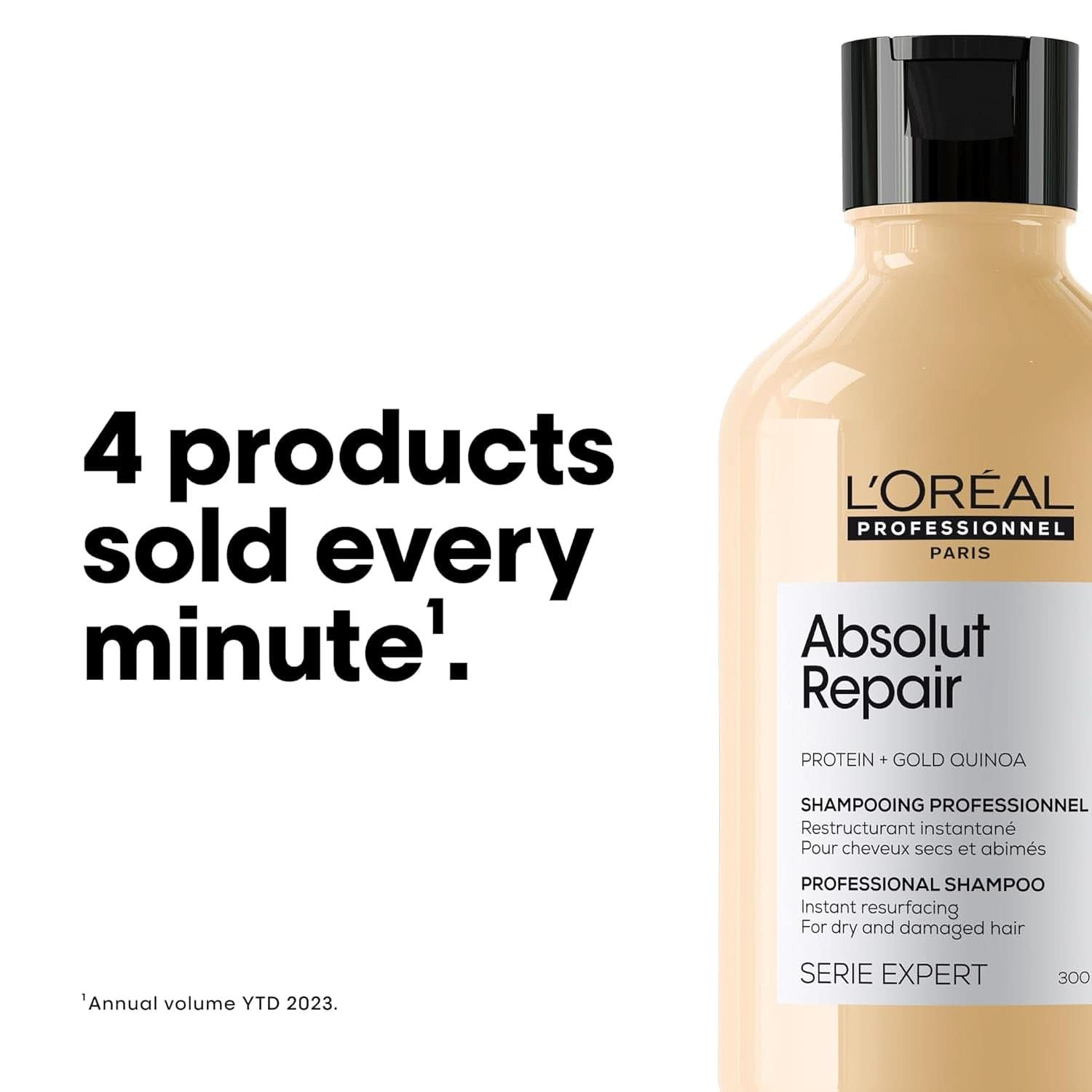 L'OréAl Professionnel Série Expert Absolut Repair Gold, Shampoing Quinoa + Douche et bain Protéinés Naty Shop