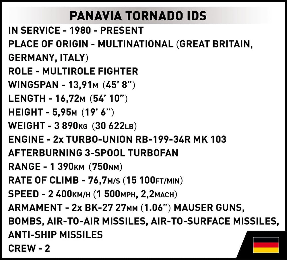 COBI Panavia Tornado IDS, 35.8 cm x 27.9 cm x 13 cm