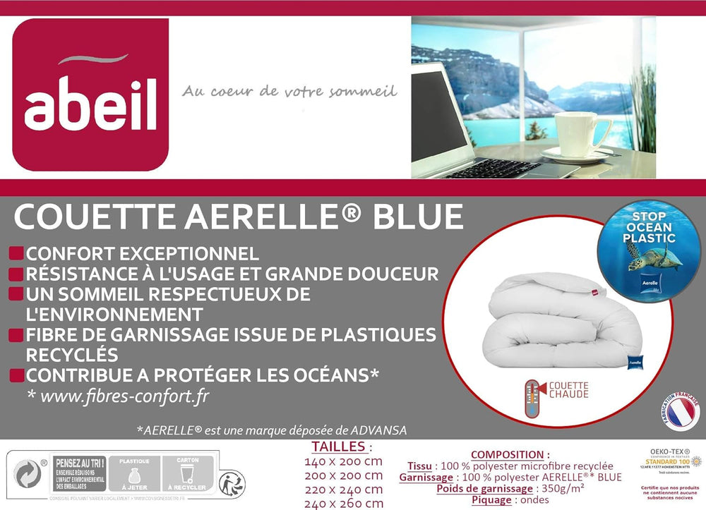 Couette Aerelle Bleu 200 X 200 Cm - Couettes et couettes écologiques Naty Shop
