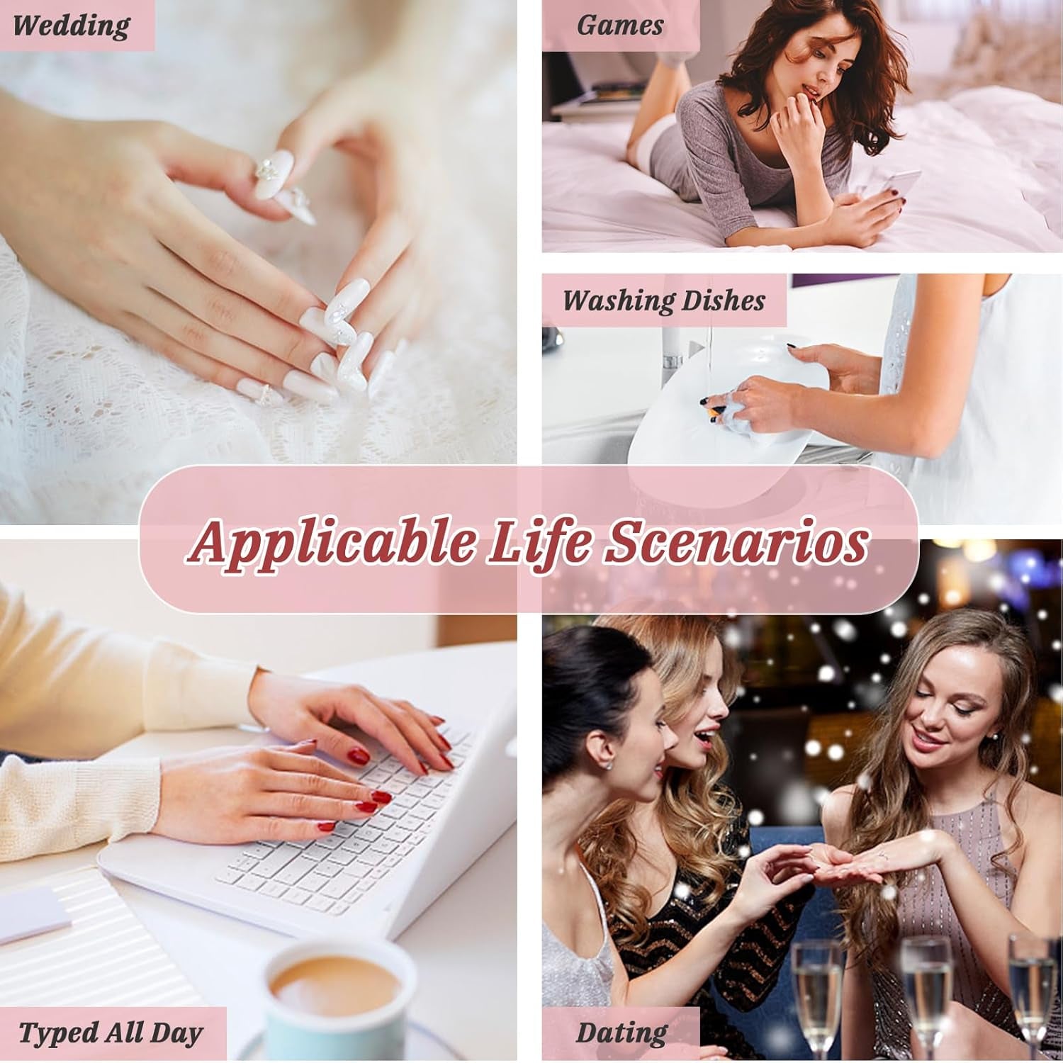 24pcs French Press On Nails Court Brillant Argent Design Ovale Ongles Artificiels Colle Sur Acrylique Brillant Ongles Faux Ongles Pour Femmes Filles