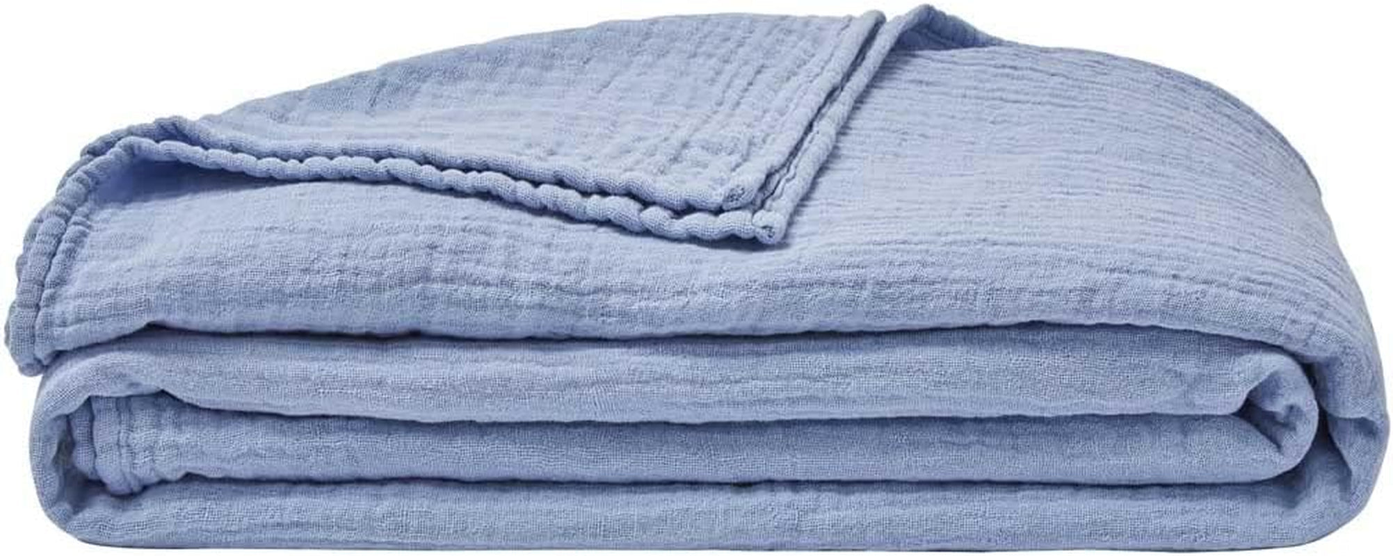 ESSIX Plaid, Monocolor, En gaze de coton, Jazzy, 130 X 170 Cm Couettes et couettes Naty Shop Bleu