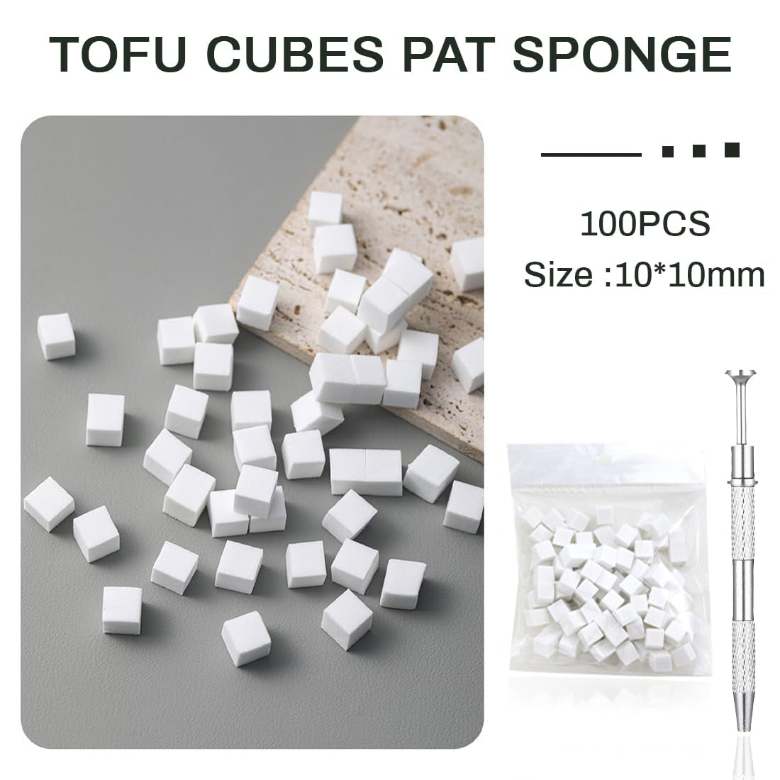 100 pcs Nail Art Schwamm Mit Metallgreifer, Éponge Pinceau Applicateur, Éponge Nagel Pinsel, Maniküre Zubehör Für Nägel, Um Eine Varaudzen von Gradient Nail Art Patterns Zu Ersetlen