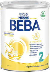 BEBA 2 - Lapte de continuare după 6 luni, cu complex 5 HMO, conținut proteic adecvat vârstei, fără lactoză, fără ulei de palmier, fără ulei de pește, hrană pentru bebeluși, lapte praf pentru bebeluși, pachet de 3 (3 x 800g)