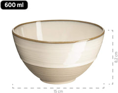 MÄSER 931818 Nottingham Vintage Series Service de table pour 4 personnes, service de petit-déjeuner 12 pièces avec formes rondes irrégulières au look rétro, carrelage, beige