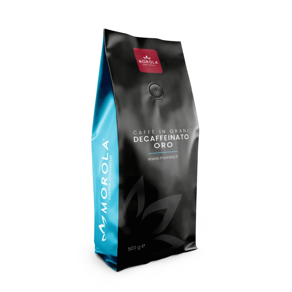 Grains de café décaféinés Morola Mélange décaféiné doré Granules Saveur riche et grains de café crème exceptionnels Grains deca fraîchement moulus (500 g)