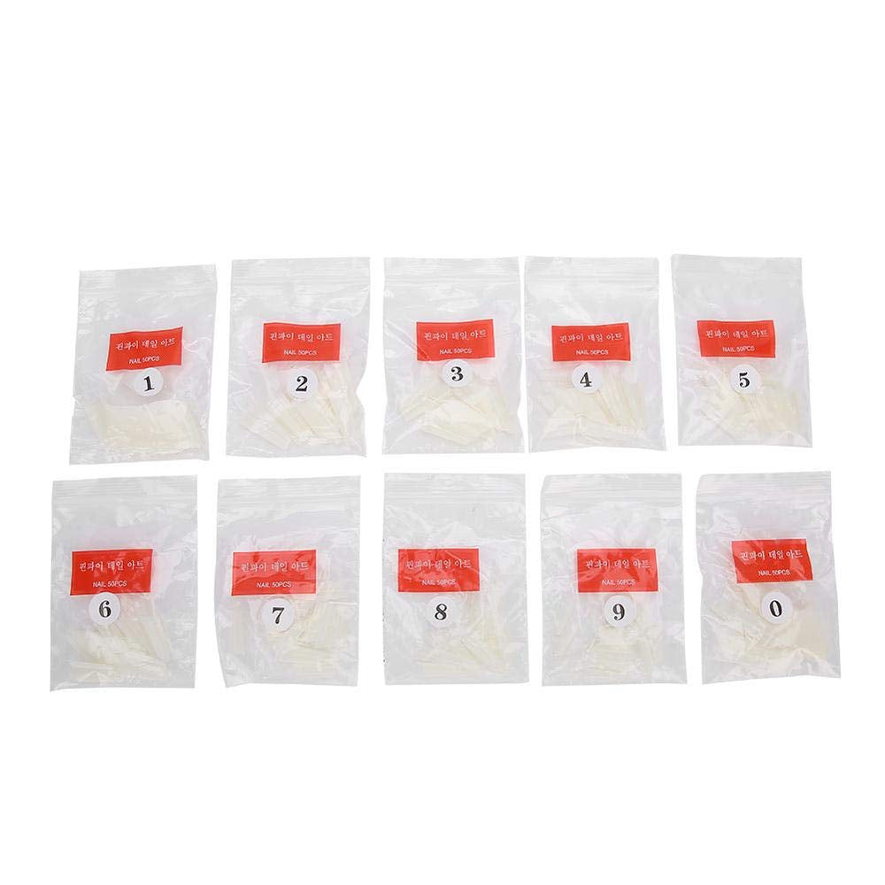 500 pièces de faux ongles, bouts d'ongles artificiels français naturels pour manucure, L, faux ongles à faire soi-même, gel UV ovale, accessoires d'ongles pour femmes et filles (couleur naturelle)