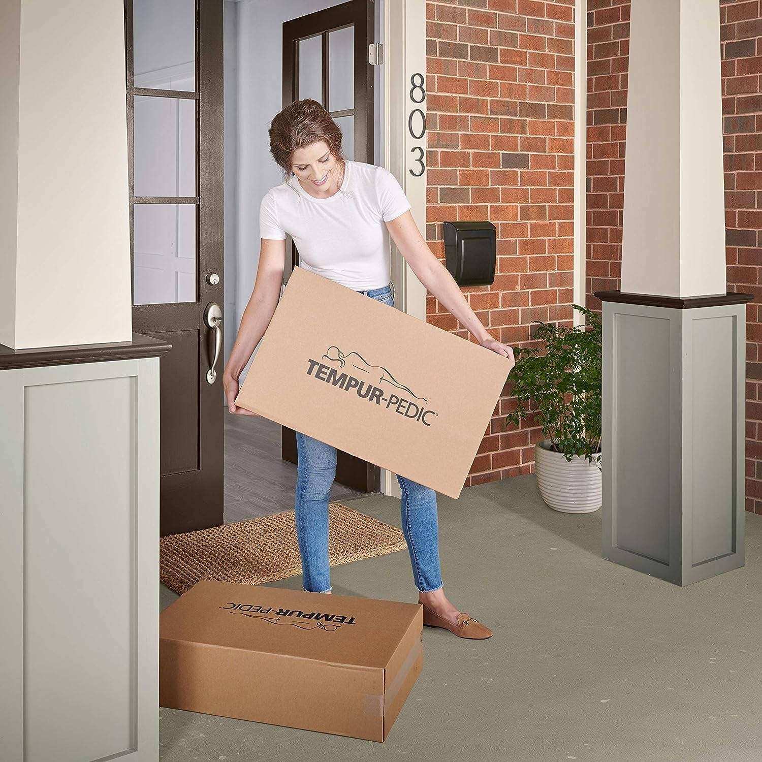 TEMPUR-PEDIC Oreiller Tempur-Cloud Prohi, mousse à mémoire de forme, blanc/jardin opulent, oreillers standard King Naty Shop