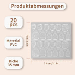 20 comprimés adhésifs pour ongles en gelée – Tampons adhésifs double face transparents et résistants, imperméables, réutilisables, à presser sur les ongles, ensemble de manucure à faire soi-même, accessoires pour ongles