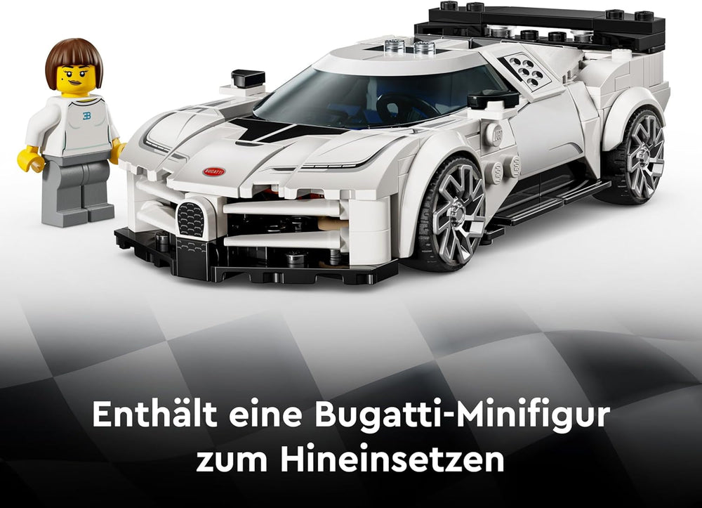 LEGO Speed Champions Bugatti Centodieci Hypersportwagen - Rennauto zum Bauen und Ausstellen - Fahrer Minifigur zum Sammeln - Geschenk für Jungen und Mädchen ab 9 Jahren und Erwachsene 77240