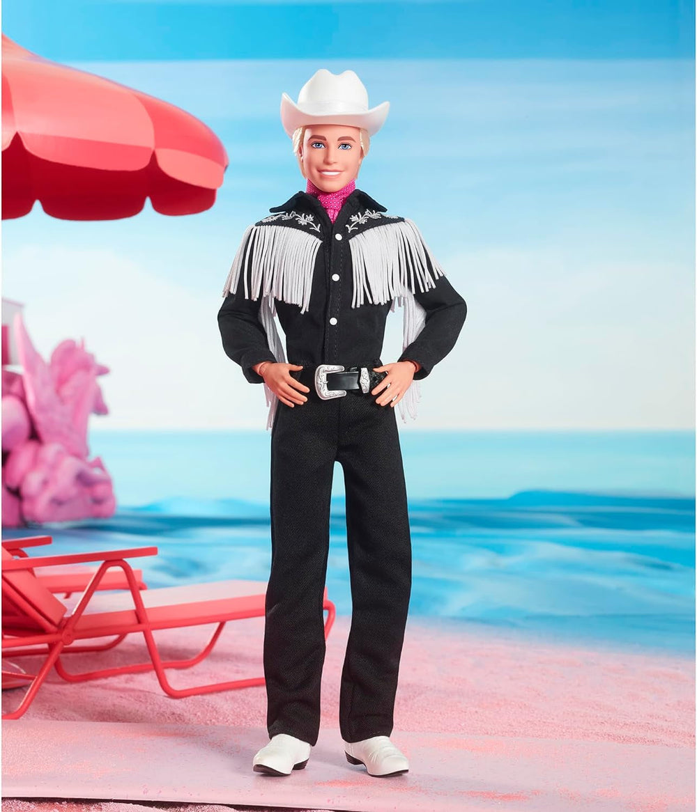 BARBIE le FILM Ken - Poupée de collection en tenue western, chemise vintage, chapeau de cowboy, bottes blanches du film à partir de 3 ans, HRF30 Naty Shop Dolls
