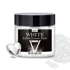 Paillettes comestibles, poudre, différentes couleurs, 30 grammes Naty Shop Blanc