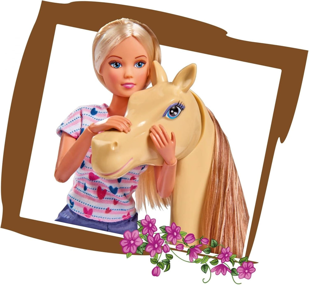 Simba 105730939 - Steffi Love Riding Tour, En tenue d'équitation, Avec 2 chevaux, Poupée entièrement articulée, Poupée à habiller, 29 cm, Pour les enfants à partir de 3 ans Poupées Naty Shop