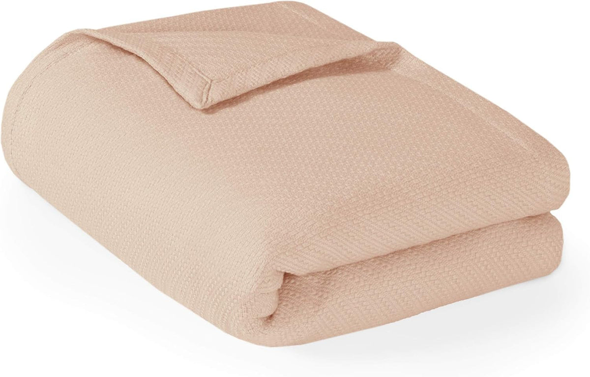 Madison Park Couverture de luxe en coton liquide de haute qualité, douce et confortable, 100 % coton filé à l'anneau, pour lit, canapé ou canapé, Blush Full/Queen Naty Shop Couettes et couettes Rouge Full/Queen