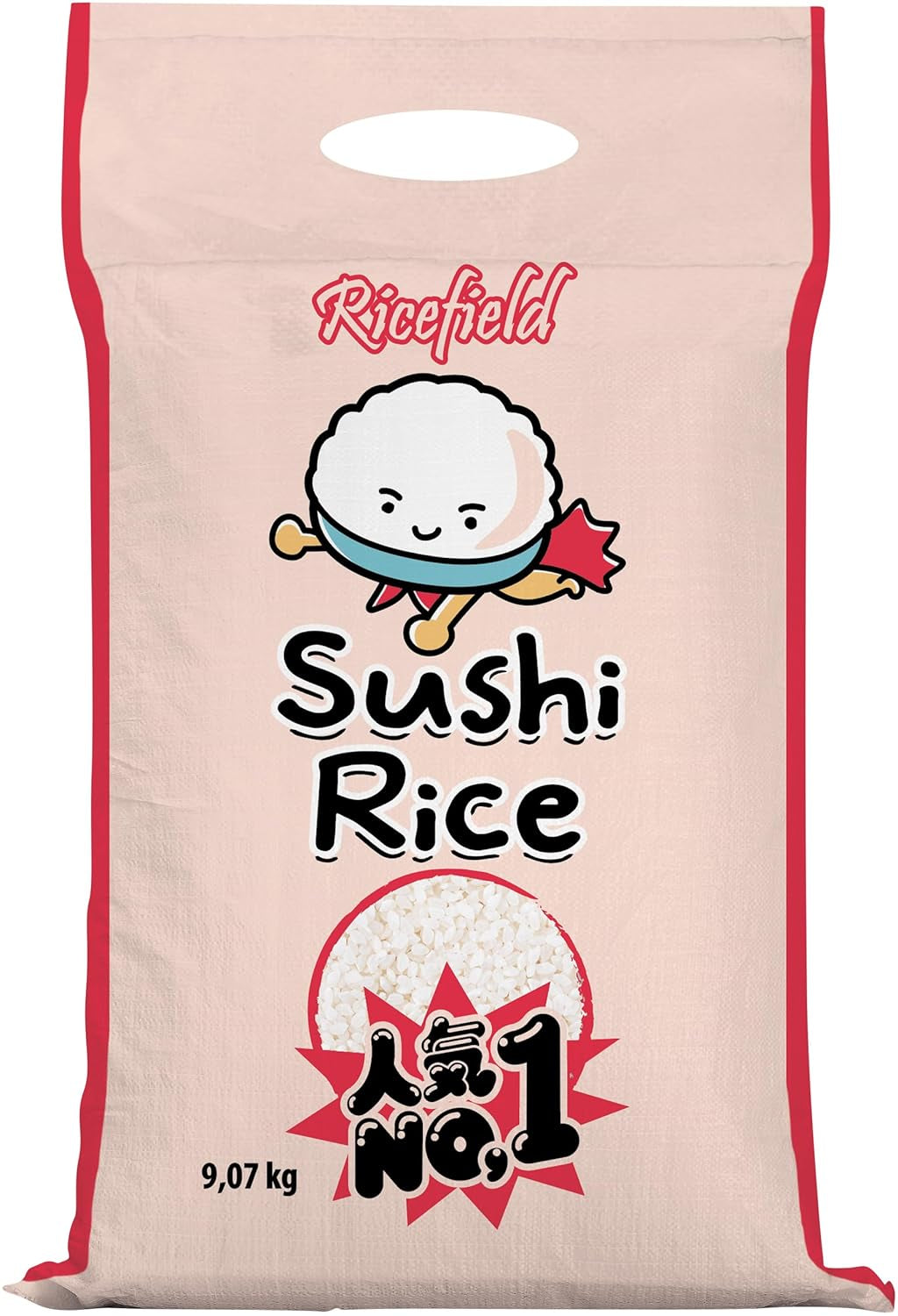 RICEFIELD Riz pour Sushi, Grains Ronds, Japonica - 1 x 9,07 kg