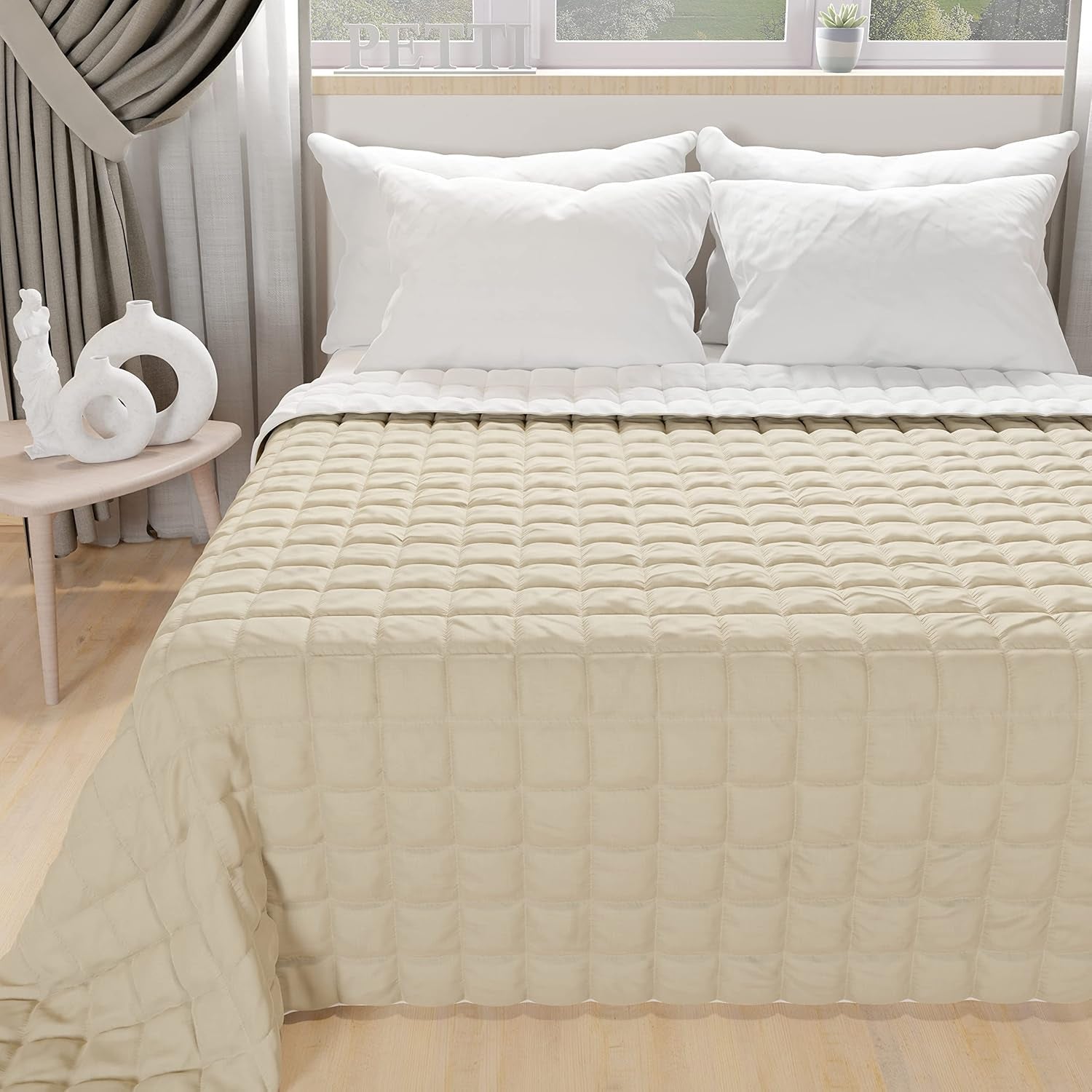 PETTI Artigiani Italiani - Couette pour lit simple, couette double face, couette à ressorts, bleu nuit, blanc, 100% Made in Italy Couettes et couettes Naty Shop Bleu Lit 120 (220X260 Cm)