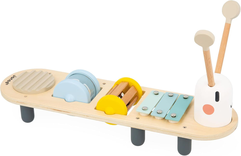 Janod - Pistes musicales Sweet Cocoon - 5 activités musicales pour les enfants - Éducation musicale précoce - Jouet en bois FSC - Dès 12 mois, J04058 Jouets bébé Naty Shop Titre par défaut