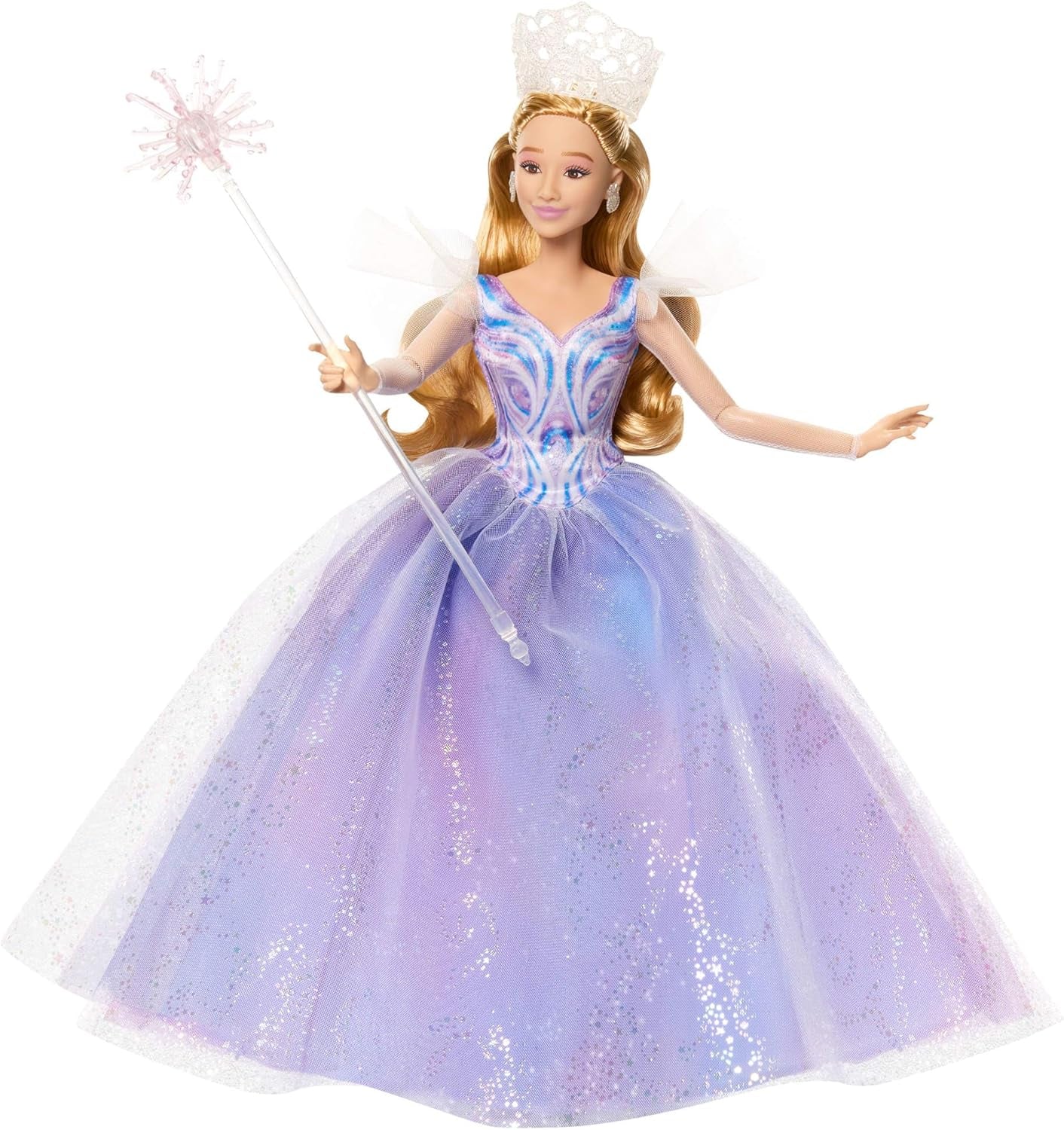 Mattel Wicked : Part 2 par Universal Pictures Glinda Deluxe Doll avec tenue détachable et 3 accessoires, inspirée du film, JFM13, [Multicolore]