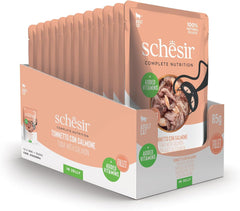 , Tunfisch mit Lachs in Gelee, complet Nassfutter für Katzen, im Beutel, 100% naturel Inhaltsstoffe, tierversuchfrei, 12 x 85 g