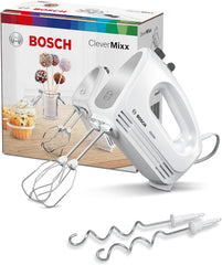Bosch Hausgeräte Handrührer Clevermixx MFQ24200, 2 Rührbesen, 2 Spülmaschinengeeignet, 4 Stufen, Leicht, Leise, 400 W Blanc/Edelstahl Cuisine Naty Shop