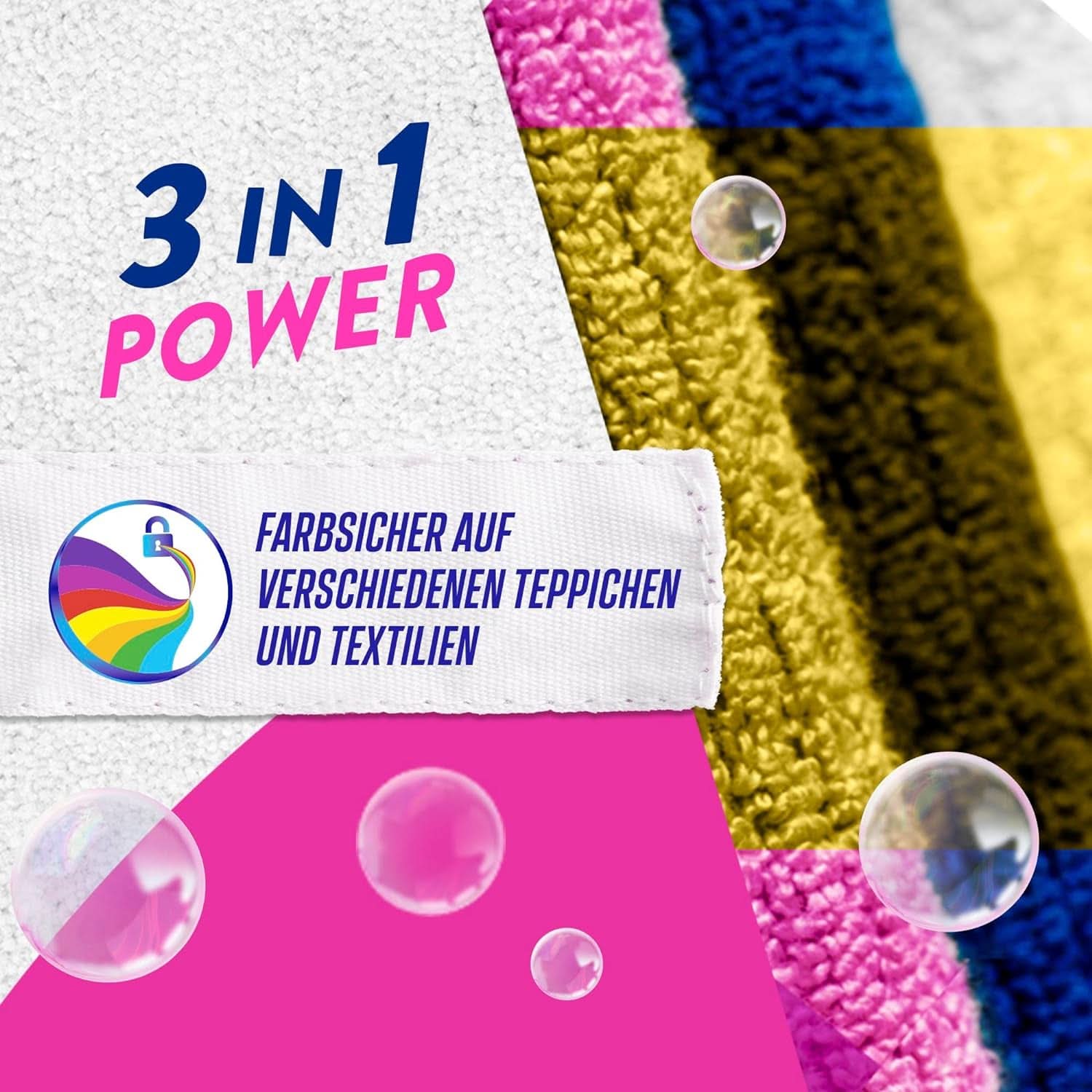 Vanish Oxi Action Pulbere pentru curățarea covoarelor și a tapițeriei - 1 X 820 G - Curăță suprafețe mari pentru covoare și tapițerii împotriva murdăriei, mirosului urât și prafului Detergenti Rufe Naty Shop