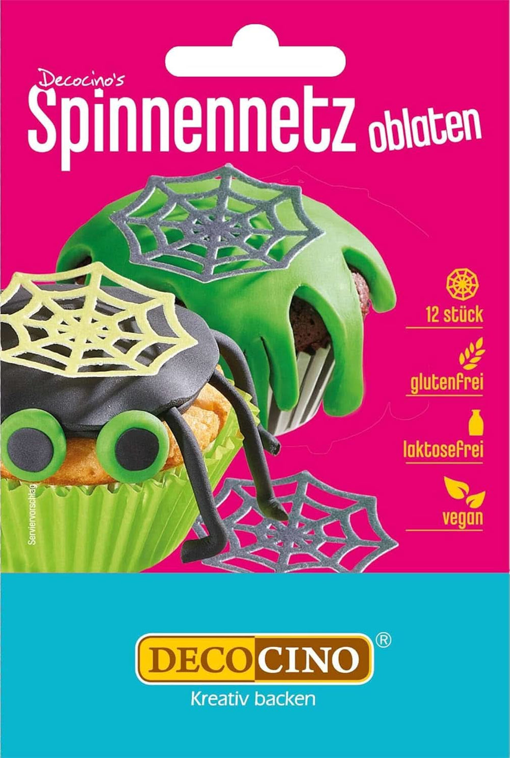 DECOCINO Halloween Toile d'araignée 3D Gaufres comestibles 12 pièces Sprinkles Naty Shop Toiles d'araignées