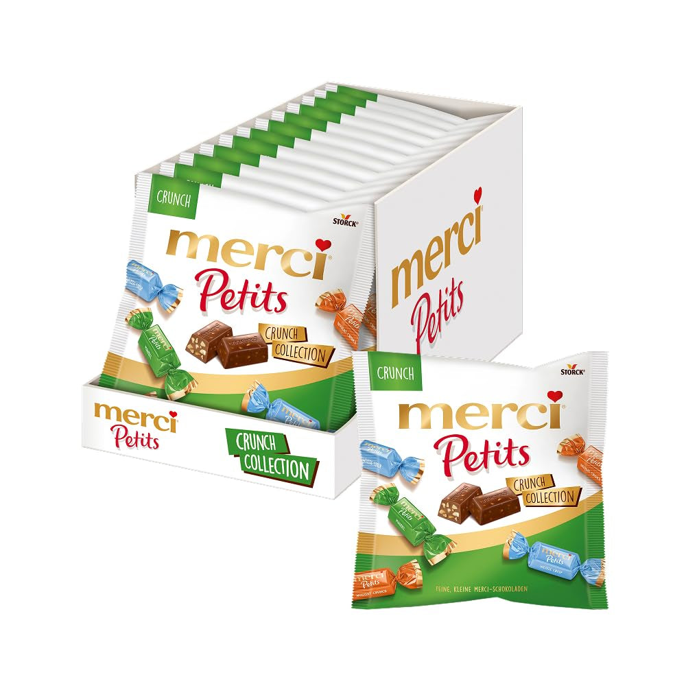 Merci Petits Crème au Café - 12 x 125 g - Petits Pralinés au Chocolat Blanc sur Chocolat Fin avec Crème au Café - Pralinés au Chocolat Emballés Individuellement