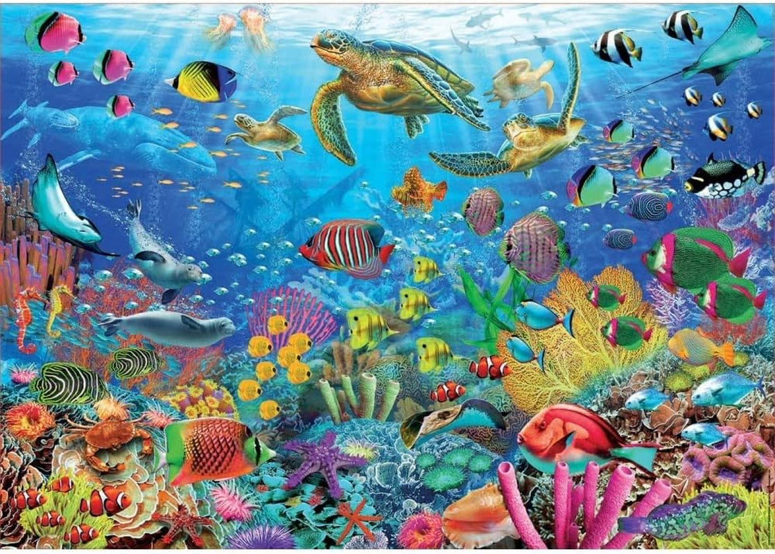 Educa - Puzzle 1000 piese pentru adulti | Lumea subacvatica, puzzle 1000 piese pentru adulti si copii de la 14 ani, animale marine, puzzle natura (19266) Puzzle Naty Shop
