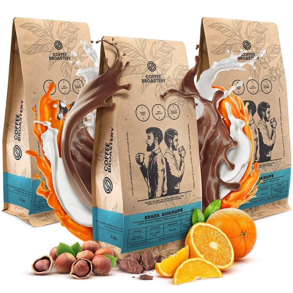 Coffret de café en grains 3x1kg 3000g | Guaxupe brésilienne | Café brésilien | Café spécial | Fraîchement frit | Boulangerie artisanale de café