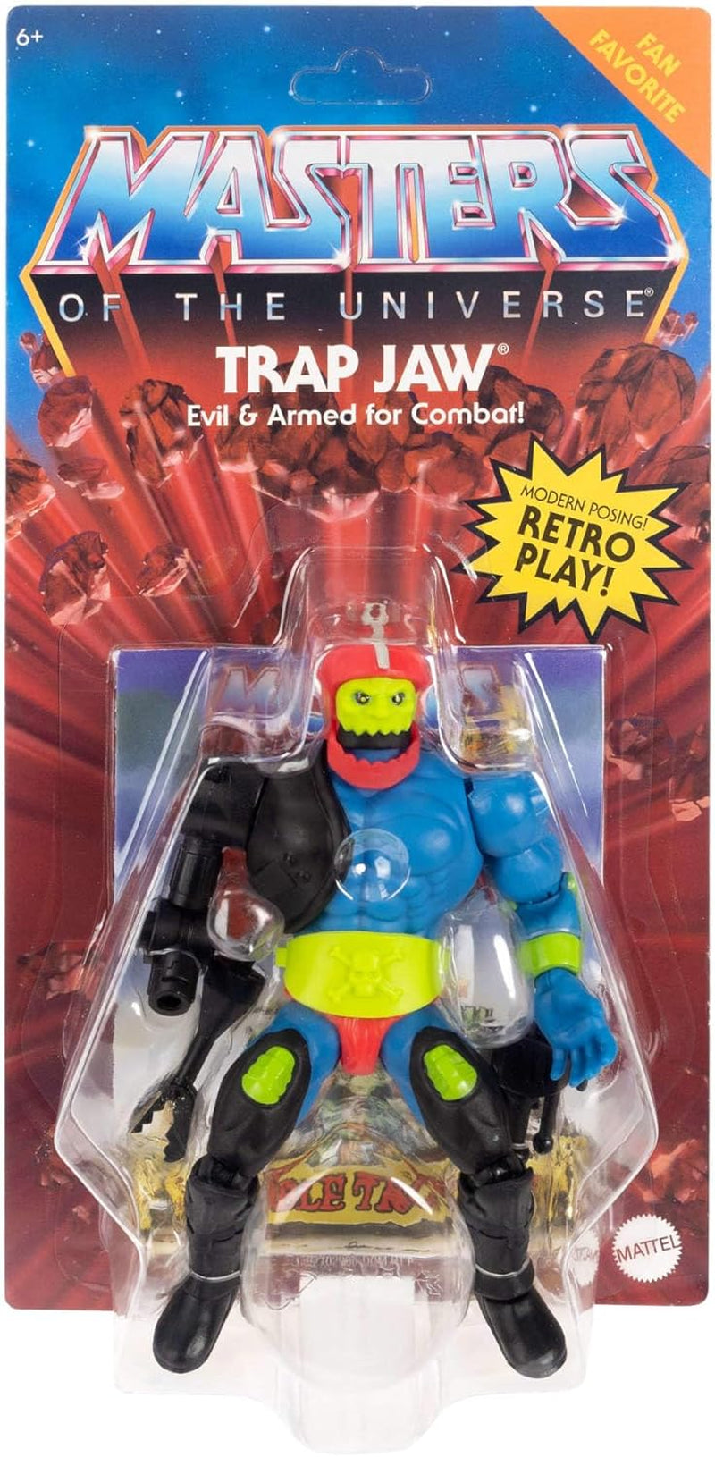 Figurine à collectionner Masters of the Universe Origins, Trap Jaw, env. Jouet populaire Big MOTU Villain de 14 cm avec 16 articulations mobiles et accessoires, HYD41, figurines d'action [multicolores] Naty Shop