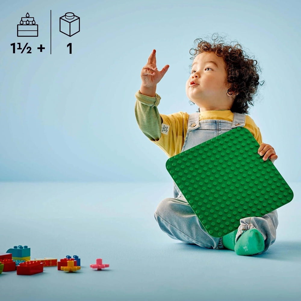 Planche de construction LEGO DUPLO en vert, Jouet de construction pour les tout-petits à partir de 18 mois, Pour exposer des modèles, Permet aux enfants d'âge préscolaire de construire de manière créative et de jouer avec imagination, Jouet éducatif 10460 Jeux de construction Besuche den LEGO-Store