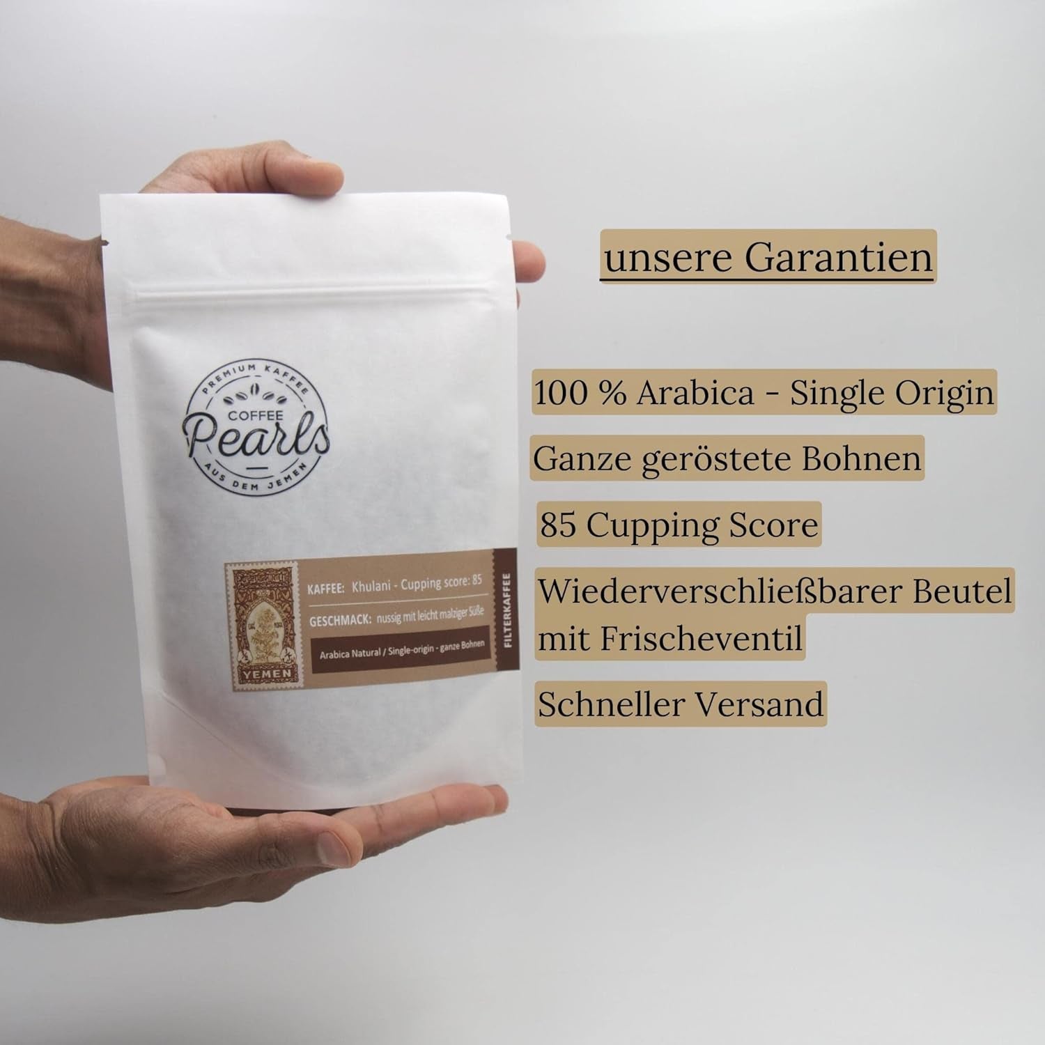 Haricot moka Khulani du Yémen | Café de spécialité du Yémen par CoffeePearls® | 100% Arabica, grains entiers