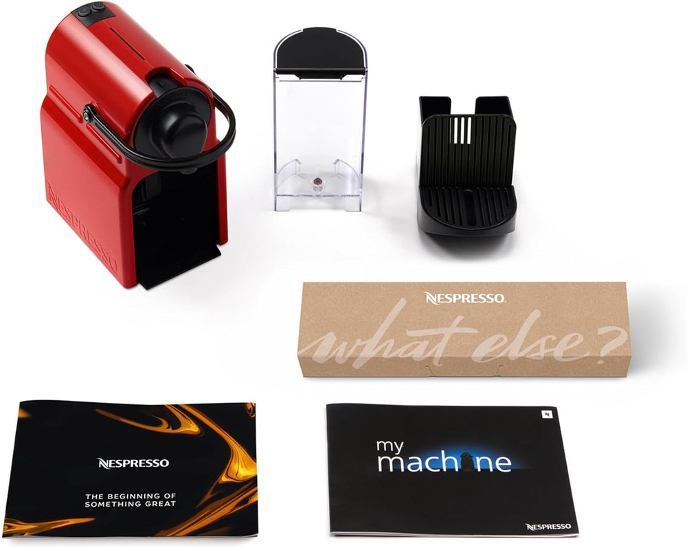 Krups Nespresso Inissia Machine à Expresso - Machine à Expresso Compacte pour Capsules de Café, Pression 19 Bars, Chauffage Rapide en 25 Secondes, Fonction Économie d'énergie, Réservoir d'eau 0,7 L, Rouge, Modèle YY5506FD