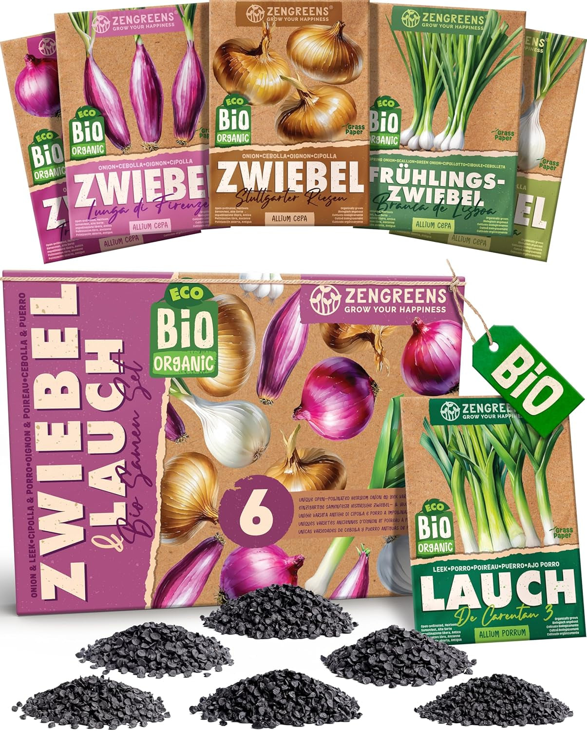 Graines de basilic biologiques dans un ensemble de 6 - 6 graines de basilic pour une culture facile dans le jardin, le balcon ou le parterre surélevé - Graines de plantes - Semis