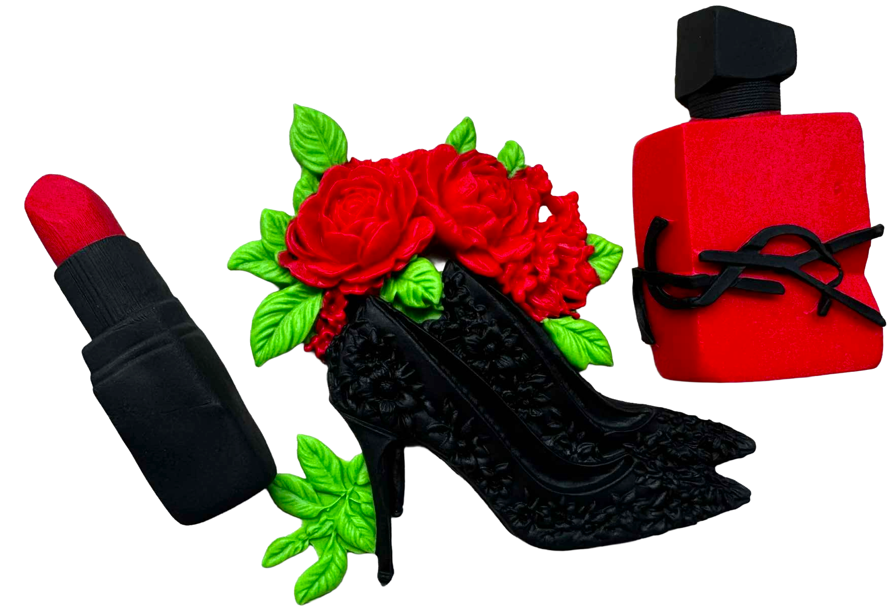SweetArt Set de Décorations Comestibles en Pâte à Sucre 7-9 Cm - 3 Figurines à Gâteaux Élégantes