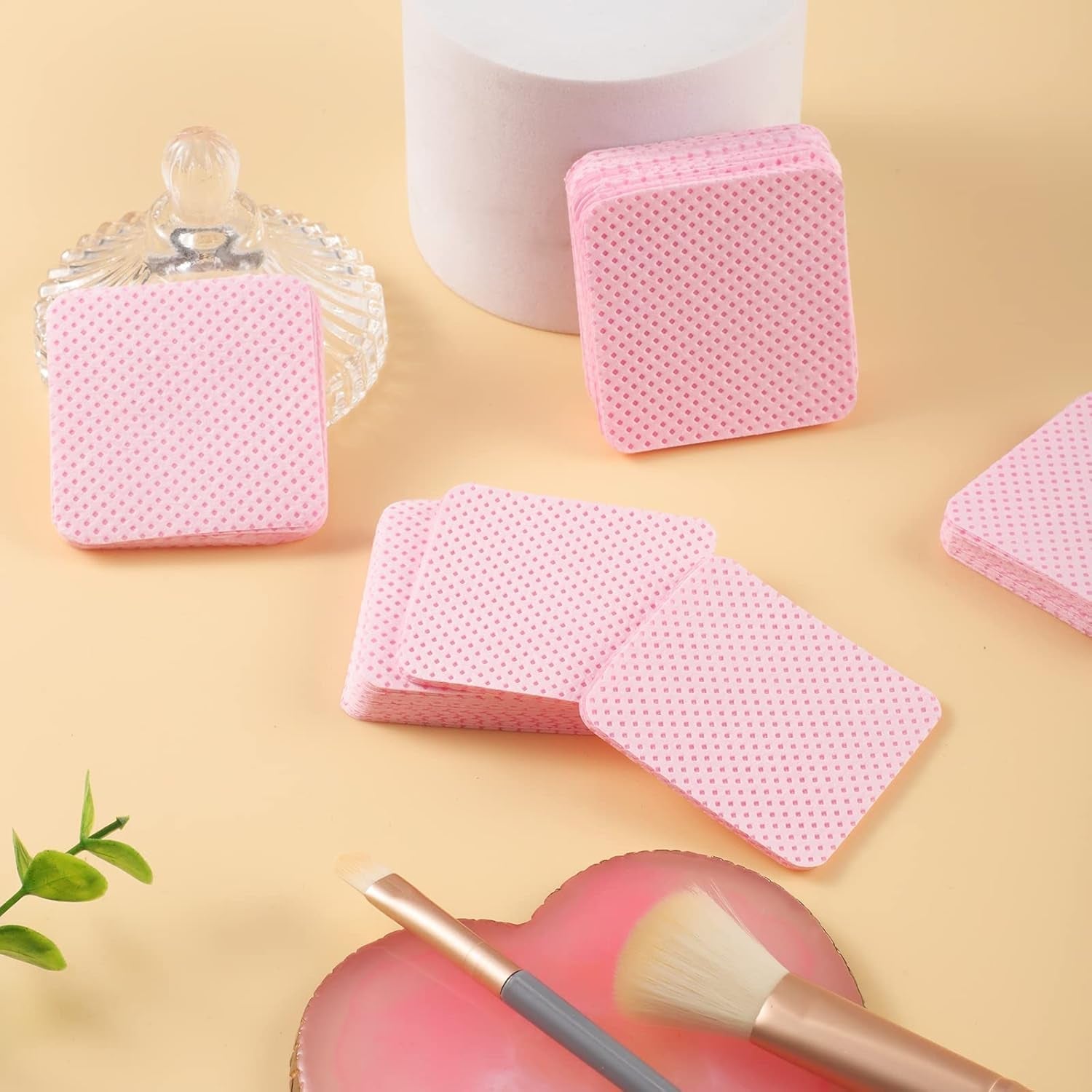 300 pcs Nagellackentferner Pads, Fusselfreie Nägel Wattepads Für Nägel Nagellackentferner Lint Free Nail Wipes Cleaner Gelnägel - Rose