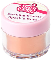 Funcakes Sparkle Dust Dazzling Bronze : Colorant alimentaire en poudre pétillant pour décorer les gâteaux, certifié Halal