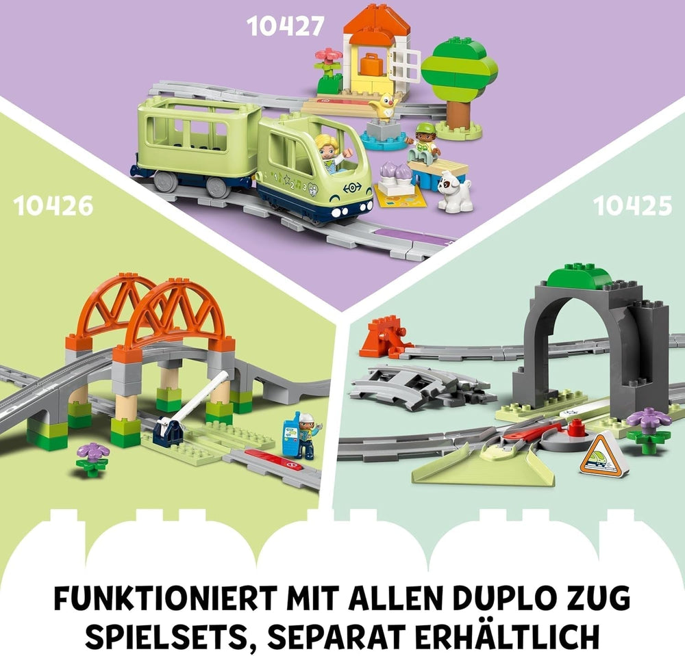 LEGO DUPLO Town Train d'aventure interactif, ensemble de jeu avec lumières et sons pour un jeu de rôle, permet aux enfants de 2 ans de construire des pistes, jouet éducatif préscolaire 10427 Ensembles de construction Besuche den LEGO-Store