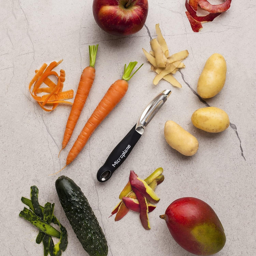 Decojitor profesional Microplane cu lamă dublă din oțel inoxidabil, ambidextru Peeler Naty Shop