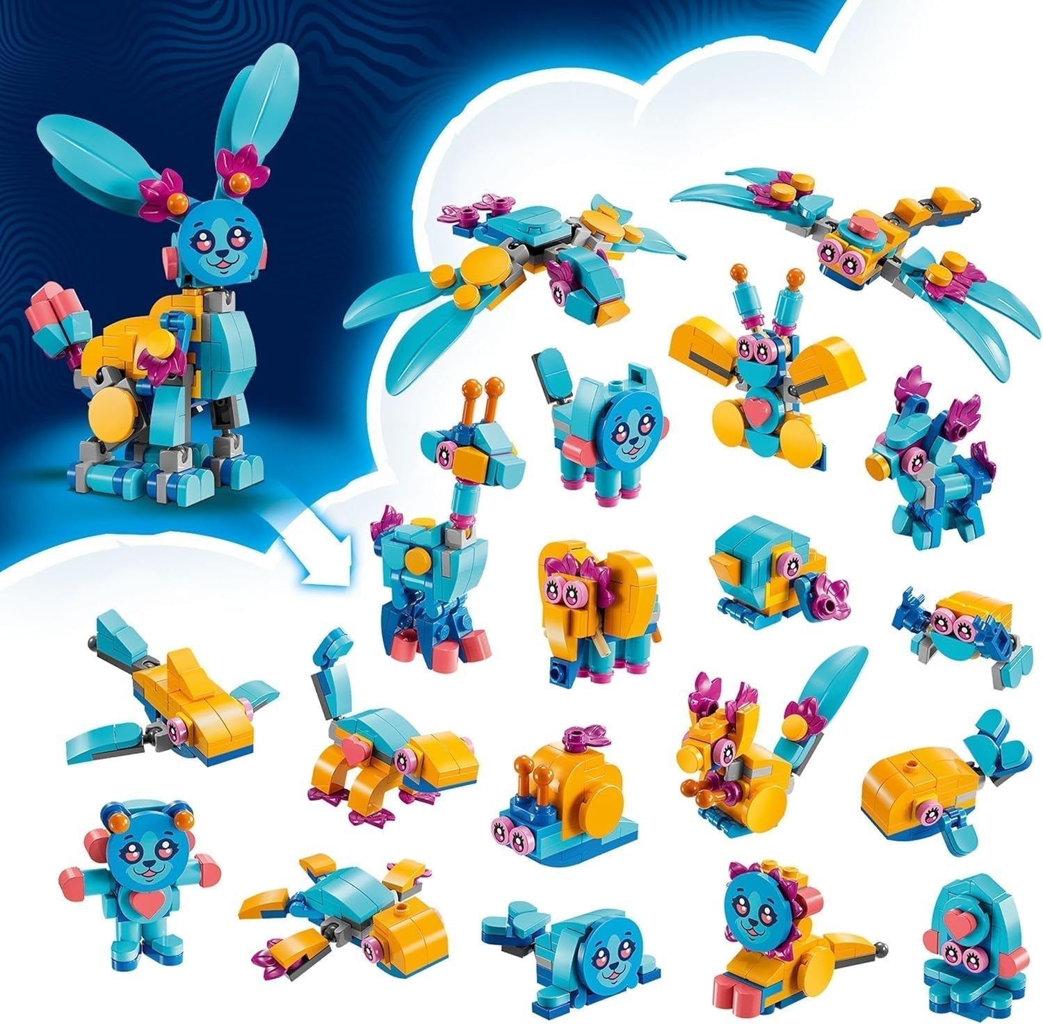LEGO Dreamzzz Bunchus Creative Animal Adventures Jouet pour enfants Lapin 20 en 1 Ensemble de jeu fantastique avec figurine Izzie Cadeau pour filles et garçons de 7 ans 71488 Ensembles de construction Besuche den LEGO-Store