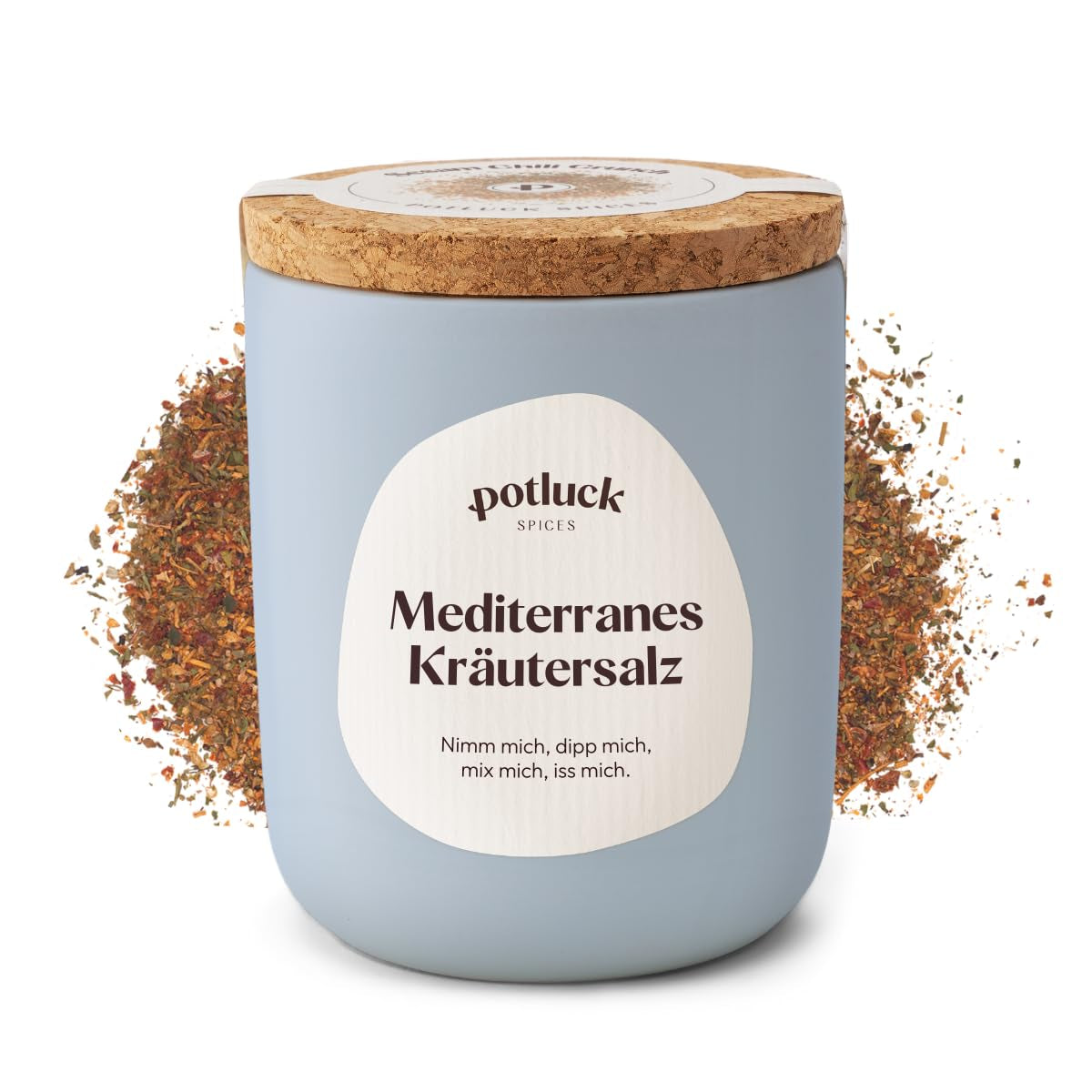Repas-partage | Fleur de Sel handgeschöpft | Meersalz sur le dessus en céramique | 80g | Végétalien, sans gluten et avec des ingrédients naturels