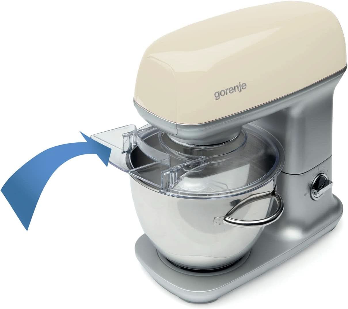 Gorenje MMC 1000 RL Küchenmaschine 7 Geschwindigkeitsstufen/Schüssel 4.5 Liter/ 1000 W Motorleistung / 3D Mixen/Supersilent/Easyclean/Überhitzungsschutz/Drehzahlregulierung/Champagne Mother and Child Naty Shop