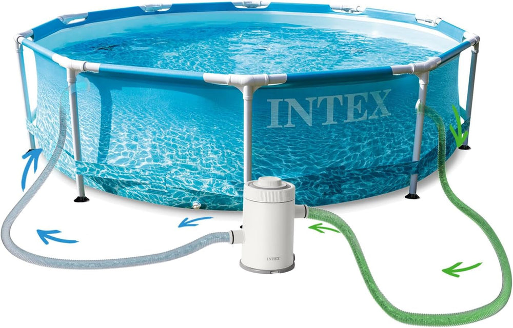 Set piscină Intex Beachside cu cadru metalic de 3 m x 76 cm