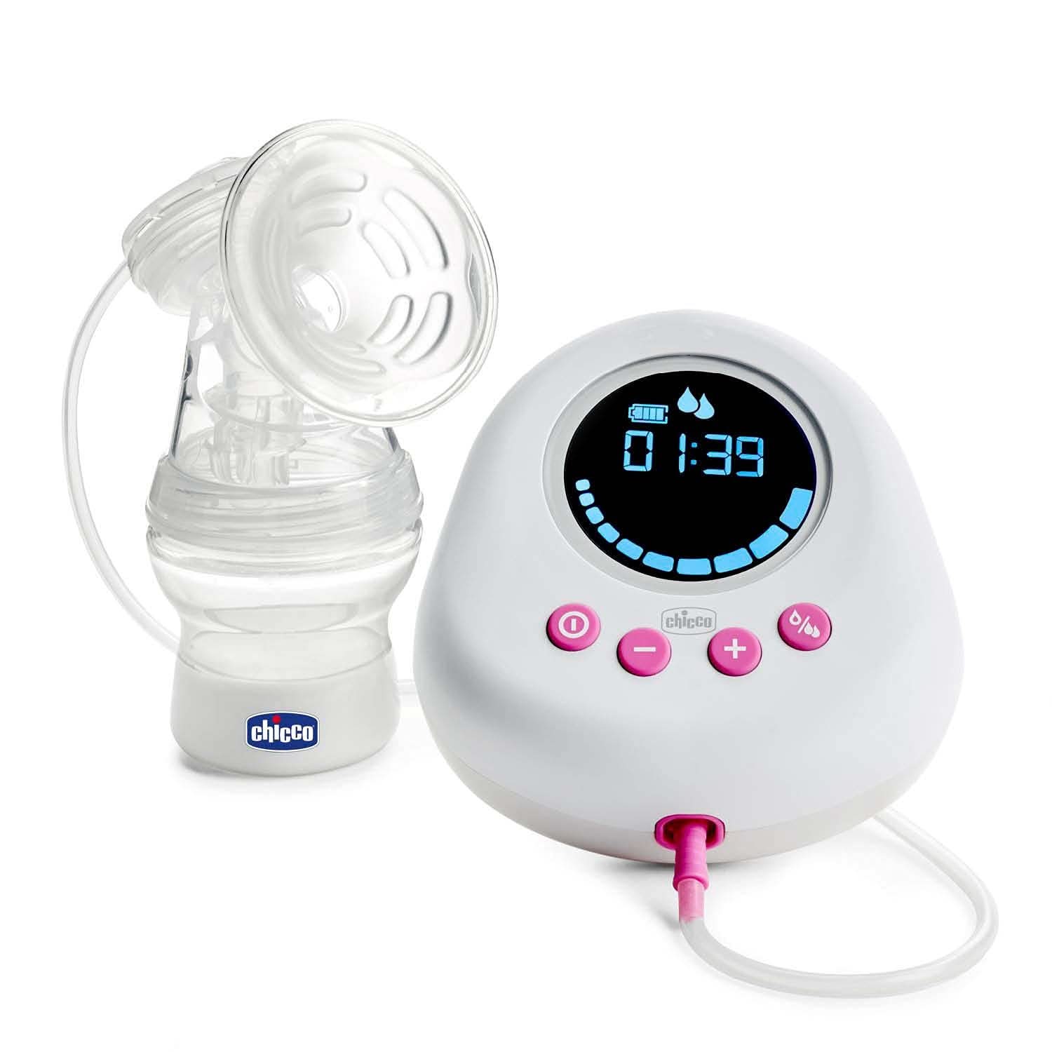 Tire-lait électrique Chicco avec phases de stimulation et d'extraction, 10 niveaux d'intensité, confortable et rapide, forme ergonomique, avec tétine inclinée et capuchon étanche, blanc, 150 ml Accessoires Alimentation et Allaitement Bebe Naty Shop