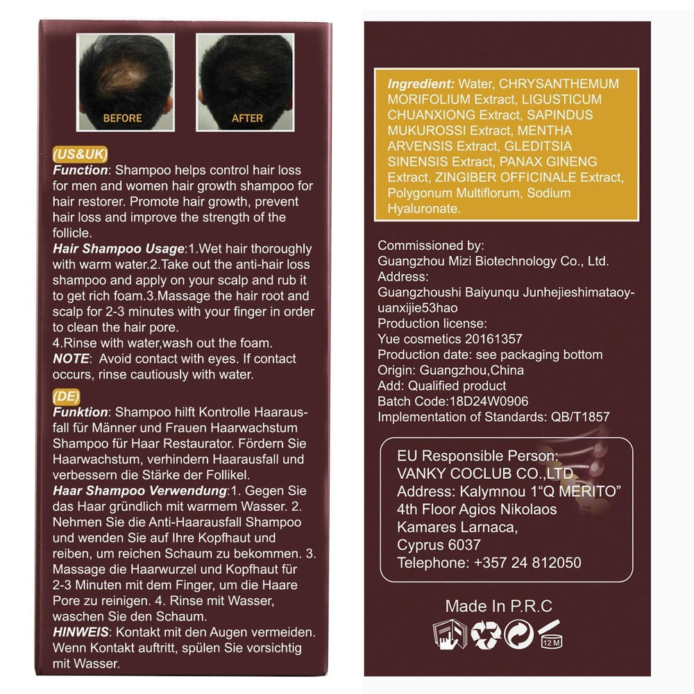 Shampooing pour la croissance des cheveux, anti-chute de cheveux, shampooing contre la perte de cheveux, shampooing naturel à base de plantes pour une croissance plus rapide des cheveux, lotion Naty Shop Hair Care