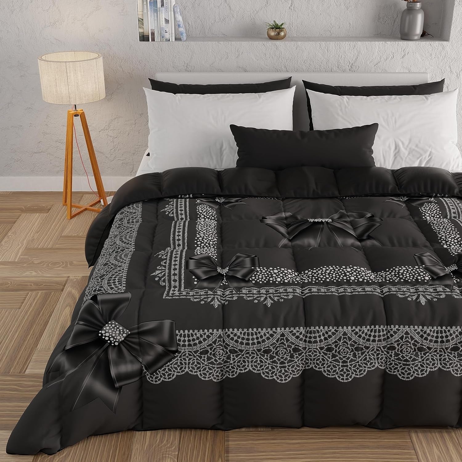 PETTI Artigiani Italiani - Couette d'hiver, Couette d'hiver, Couette simple, Double face, Impression monochrome et numérique, microfibre 100% antiallergique, Made in Italy Couettes et couettes Naty Shop Diamond arc 160 X 190 Cm