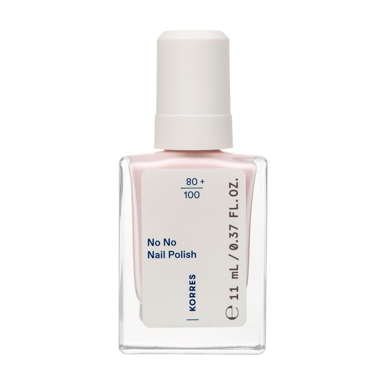 KORRES Base de vernis à ongles No No - Base 10 % végétalienne sans démoulage, pour une couleur longue tenue et résistante aux éclats, 11 ml - Ongles naturellement manucurés, sans substances nocives