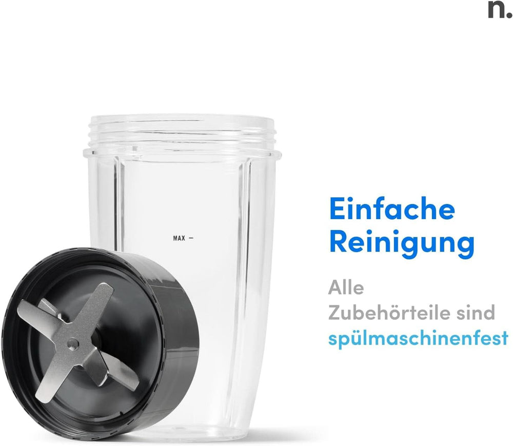 Nutribullet Pro, 900 Watt Leistung, Einfach and Schnell in Der Anwendung, Kompakt, Leicht Zu Reinigen, Mit 700 Ml Becher, Smoothiemixer, Smoothie Maker, Electric Mixer, NB904B, Schwarz Mother and Child Naty Shop