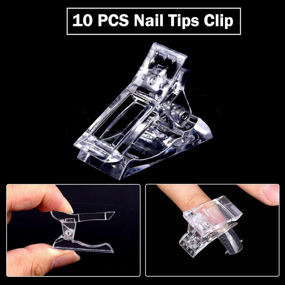 Ensemble de 120 formes d'ongles, extensions d'ongles, formes d'ongles en gel, ensemble de formes d'ongles avec brosse à double tête et lime à ongles avec clips, pour ongles en gel